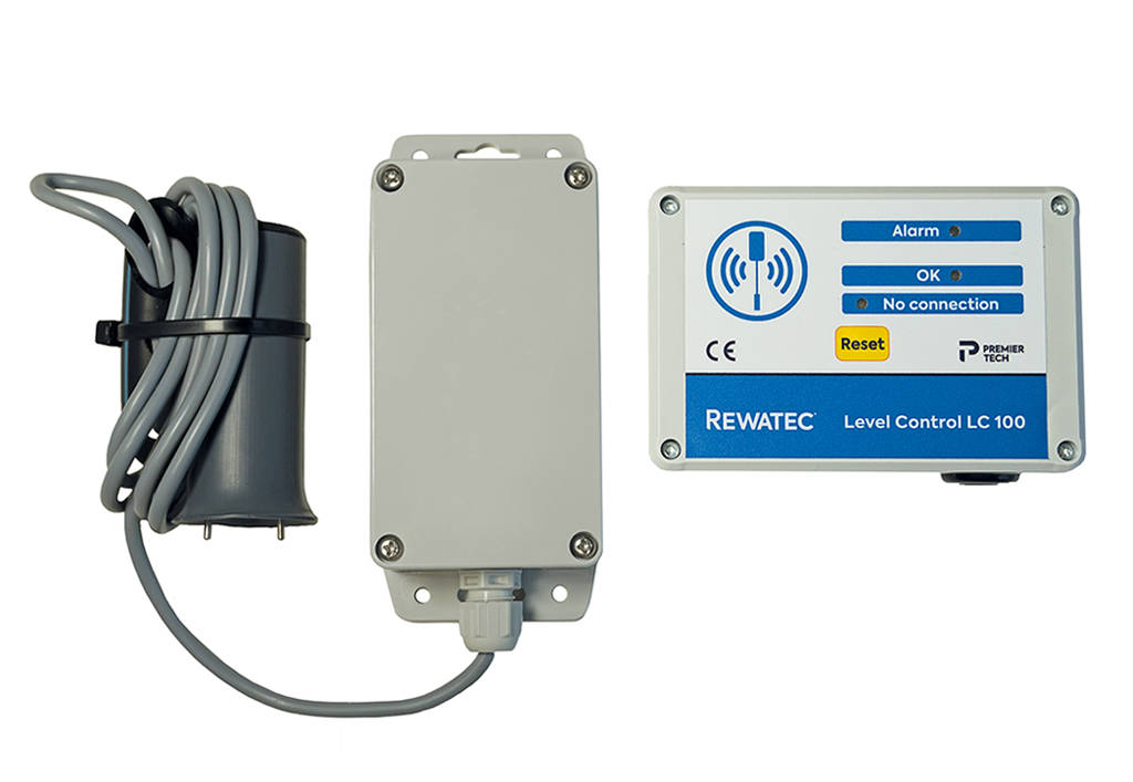 Kabelloser Überfüllmelder LC 100 mit Sensor, Sender und Empfänger