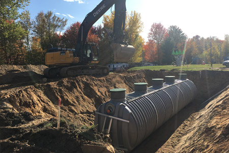 installation of a underground water tank by rewatec