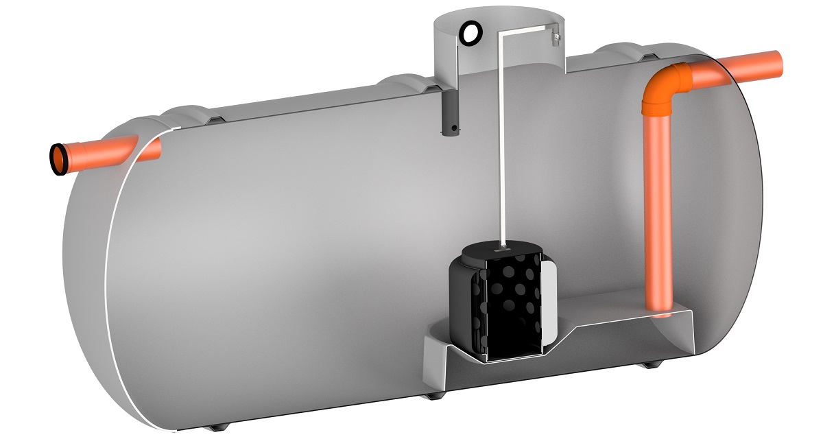 Cutaway view of the Rewatec forecourt separator.