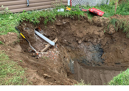 Main sewage drainage line that collects a home's wastewater and sends it to the septic tank.