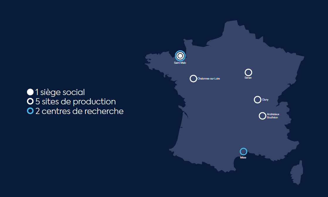 Carte 6 sites en France