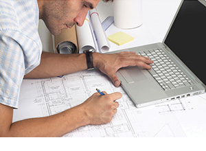 A septic expert designing a septic installation.