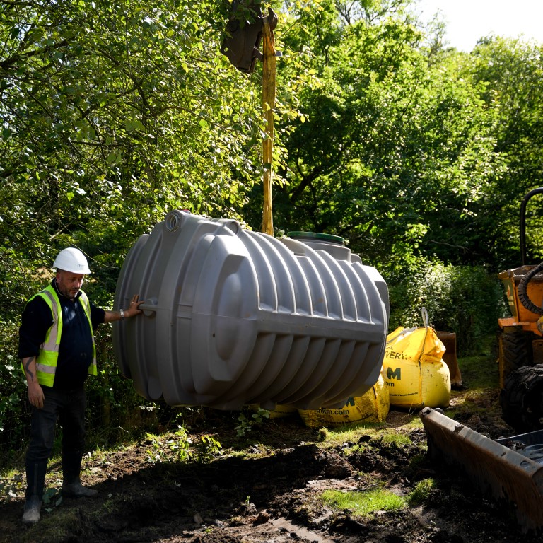 Septic system installation in the UK.
