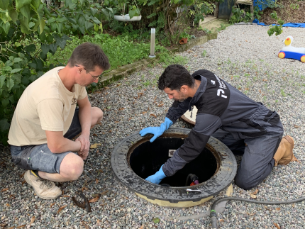 Sewage treatment plant aerator repair in the UK.
