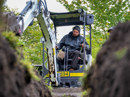 Trial hole test for a septic installation in the UK.
