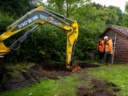 Premier Tech's off-mains drainage system installation team.