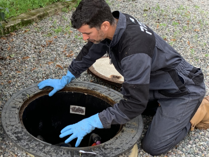 Routine off-mains system maintenance in the UK.