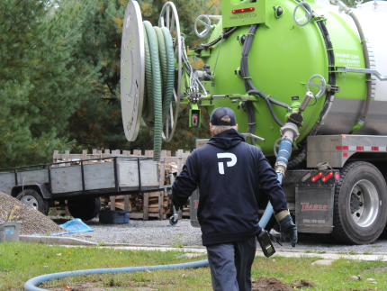 Septic tank emptying in the UK.