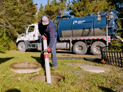 Septic tank emptying in the UK.