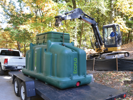 Ecoflo compact biofilter delivery before installation.