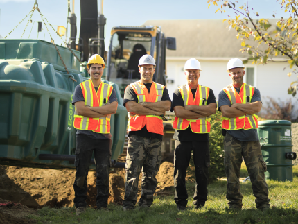 Ecoflo septic system installation team in Pennsylvania.