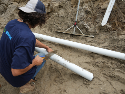 Septic system pipe replacement.