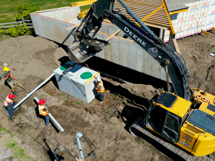 Septic tank installation in Pennsylvania.