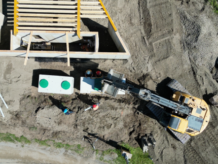 Septic tank installation in Pennsylvania.