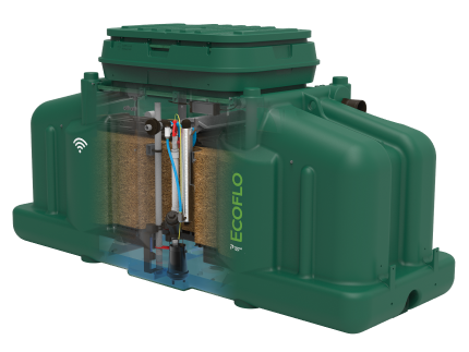 UV disinfection system integrated inside the Ecoflo compact biofilter.