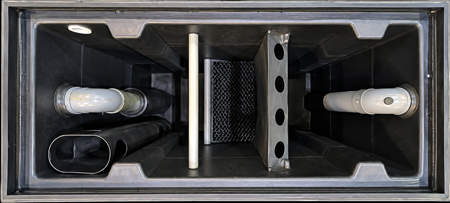Intérieur d'un séparateur d’hydrocarbures de 900 L