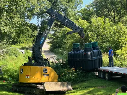 Aerobic treatment unit installation in Pennsylvania.