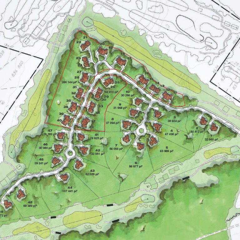 Master plan of the Whitlock West residential development near Montréal, Québec.