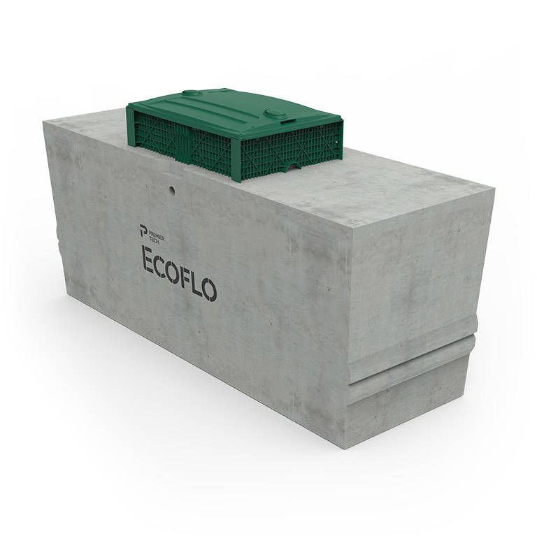 he concrete Ecoflo biofilter septic system.