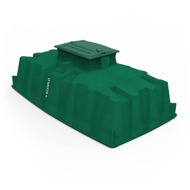 The fibreglass Ecoflo biofilter septic system.