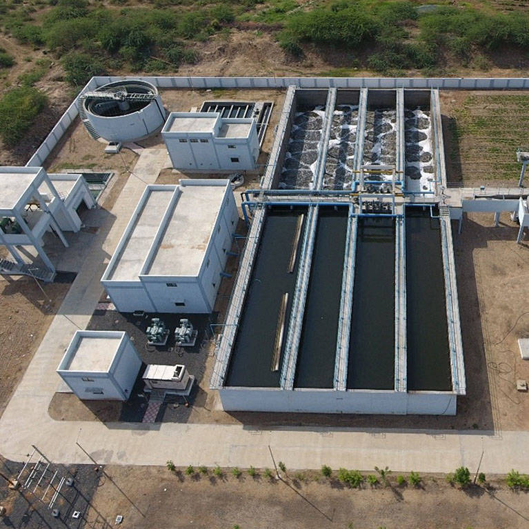 Sequencing batch reactor (SBR) wastewater treatment plant in Dhangadhara, India, designed by Premier Tech Water and Environment.