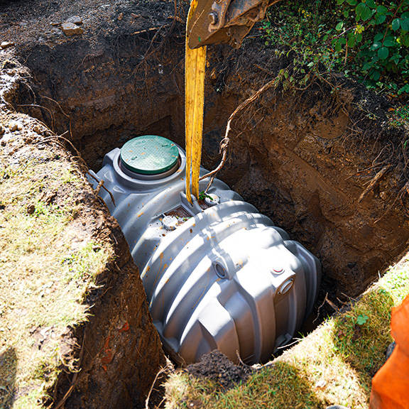 Rewatec septic tank installation in the United Kingdom.