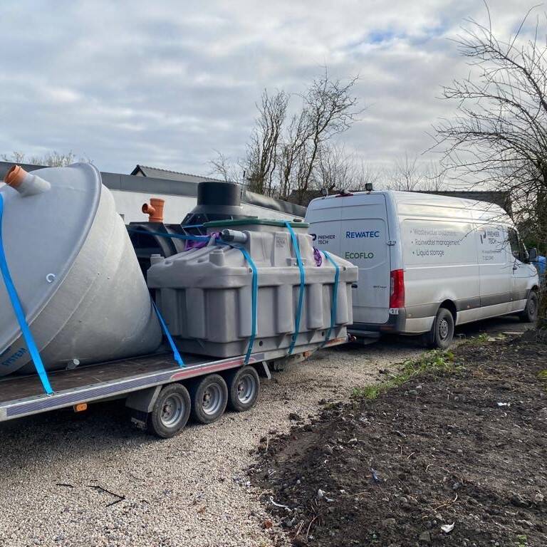 Sewage treatment plant delivery in Ireland.
