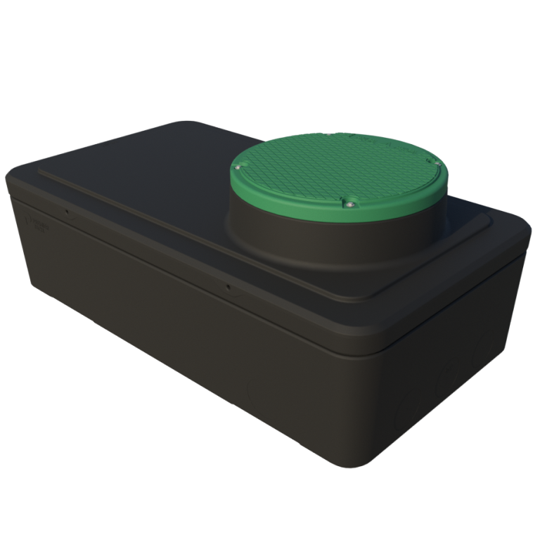 3D image of the Rewatec septic distribution box.