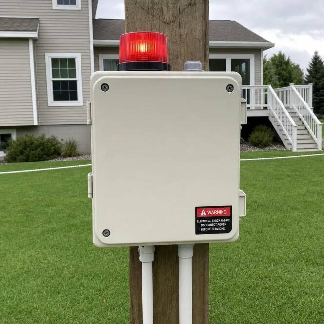 Septic alarm box for residential property in Pennsylvania.