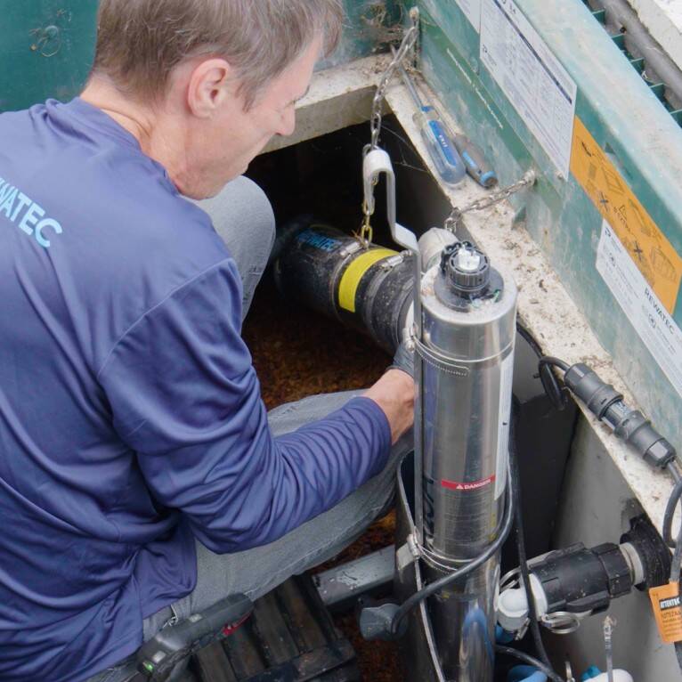 UV disinfection system integrated inside the Ecoflo compact biofilter.