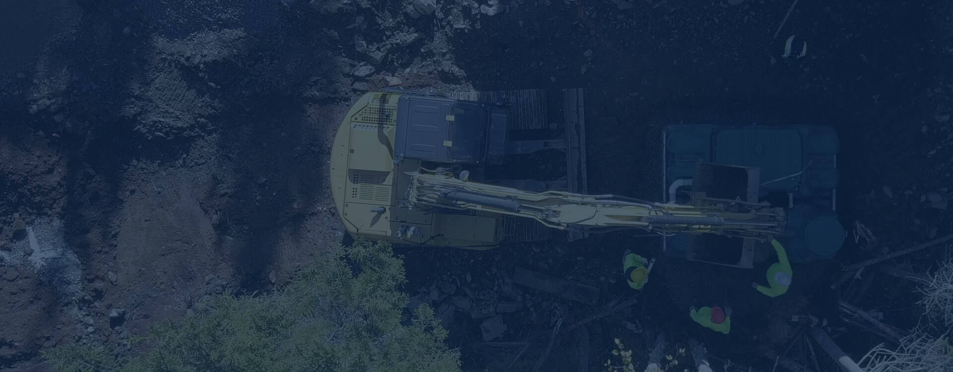 drone shot of septic system installation 