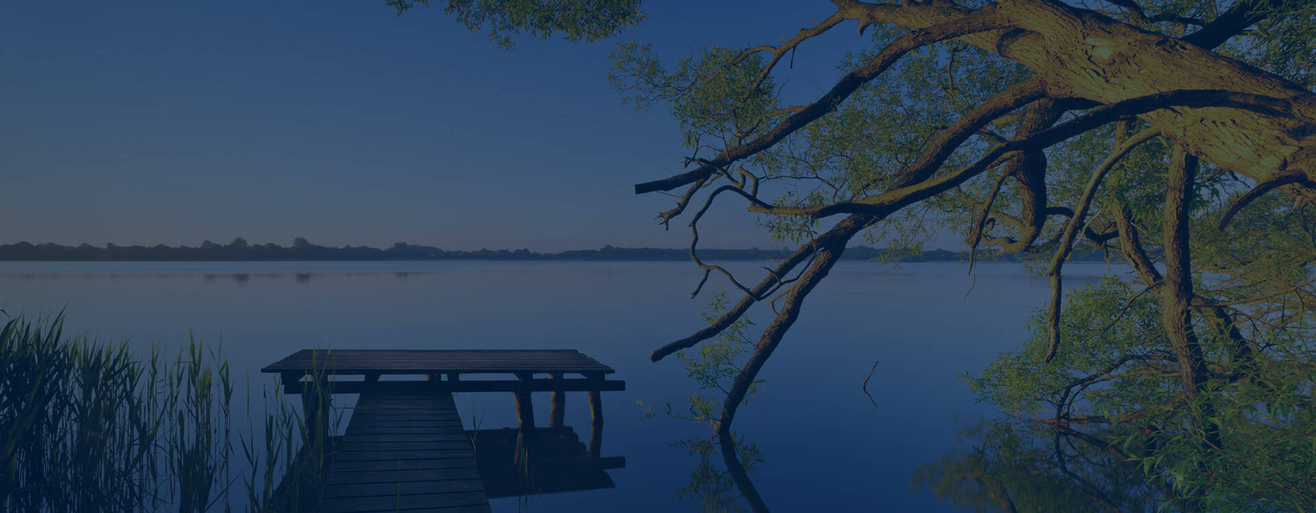 Dock on a lake.