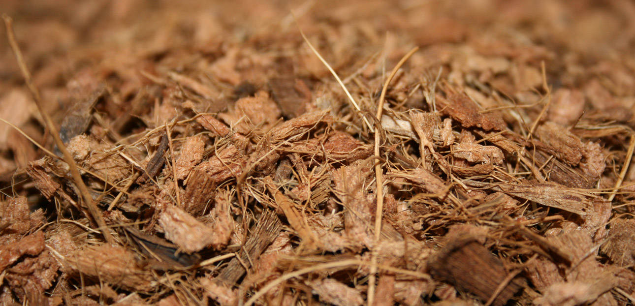 Coconut husk fragment filtering medium for Ecoflo green septic system.