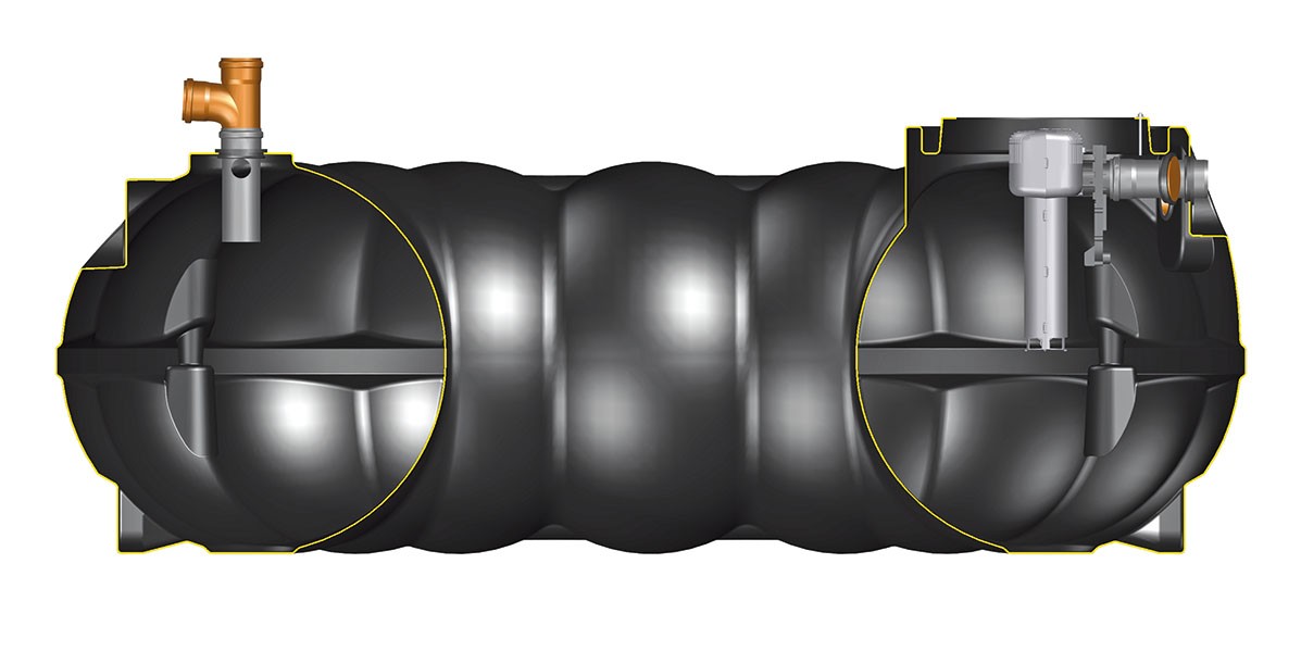 Cesspool with lamella filter for Swedish market