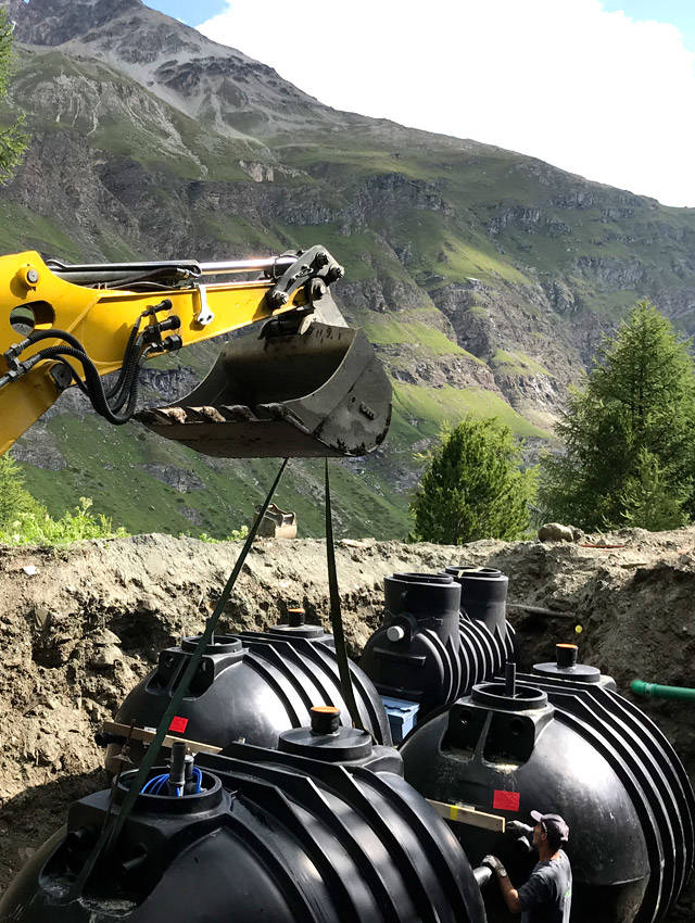 Installation eines Abwassersystems