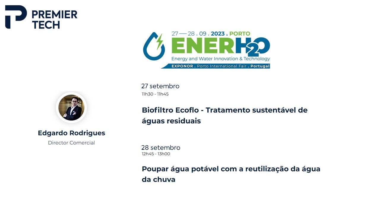 Premier Tech estará na ENERH2O, dias 27 e 28 de setembro de 2023 na EXPONOR