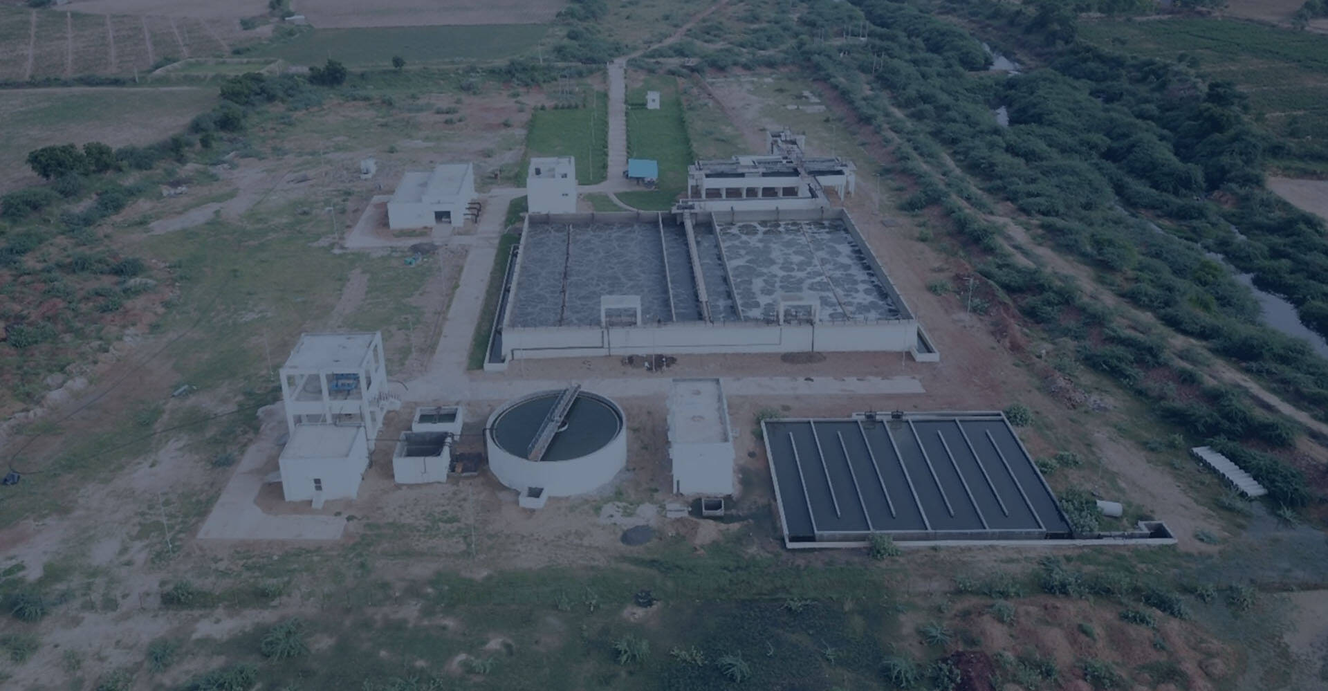 Municipal wastewater treatment plant in India.