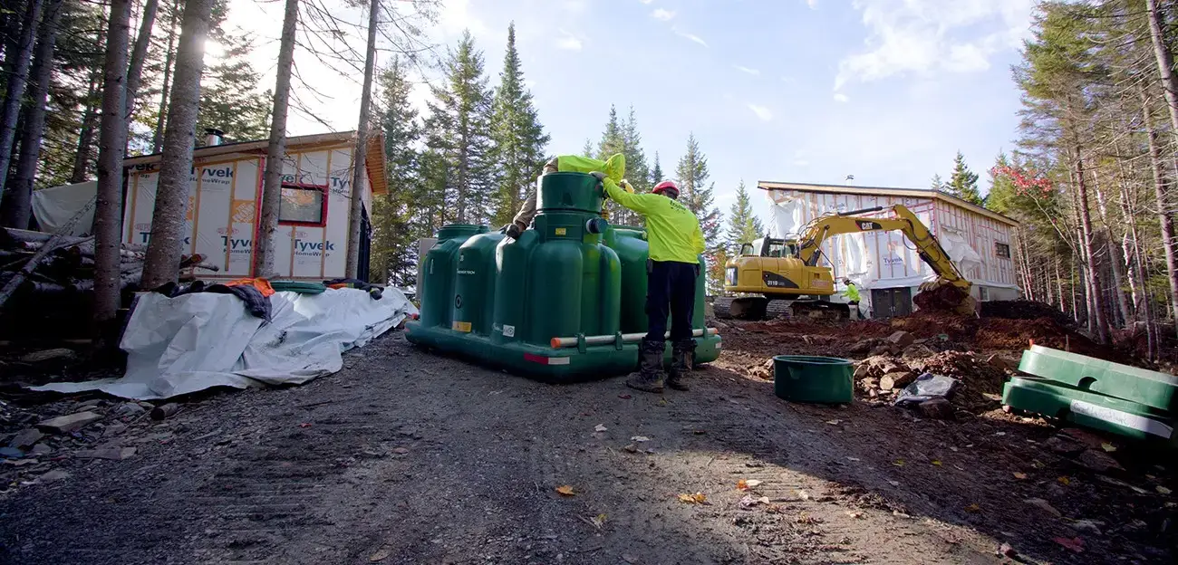 Ecoflo compact biofilter installation on land that won't perc.