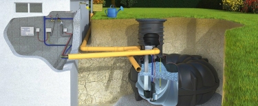 WYSIWYG_NEO_Rainwater_Harvester NEO rainwater harvester connected to a house