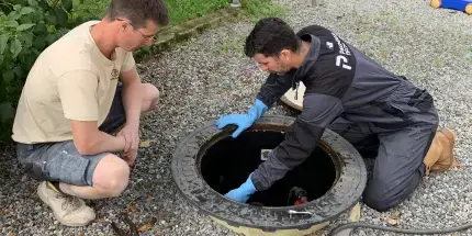 Sewage treatment plant aerator repair in the UK.