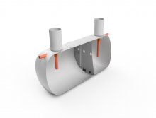 Calona_grease_separator_IE-EN Cutaway view of the Rewatec grease separator