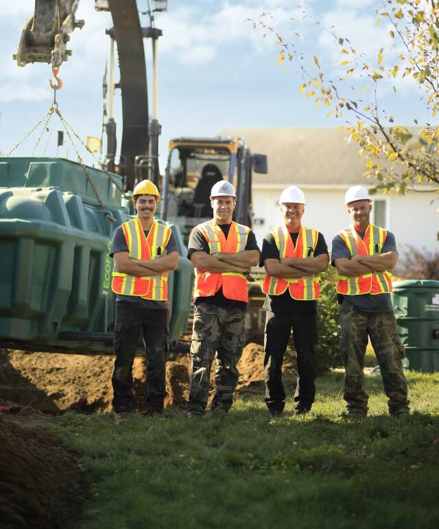Ecoflo septic system installation team.
