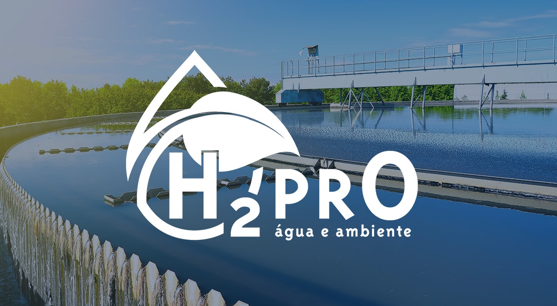 Logótipo da empresa portuguesa H2PRO de tratamento de água e águas residuais.