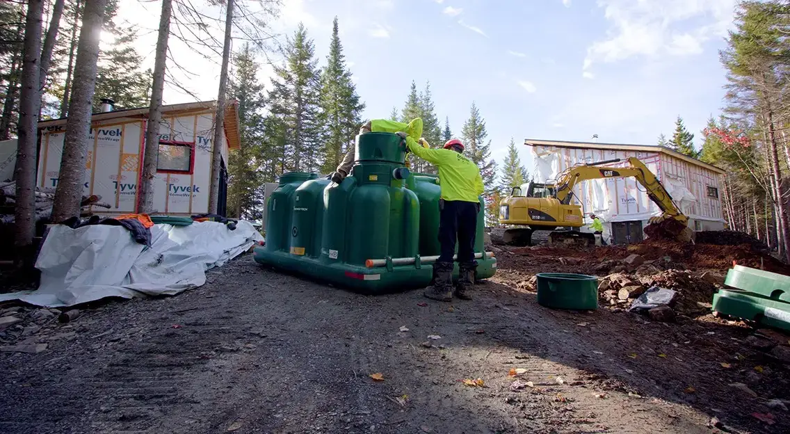 Ecoflo compact biofilter installation on land that won't perc.