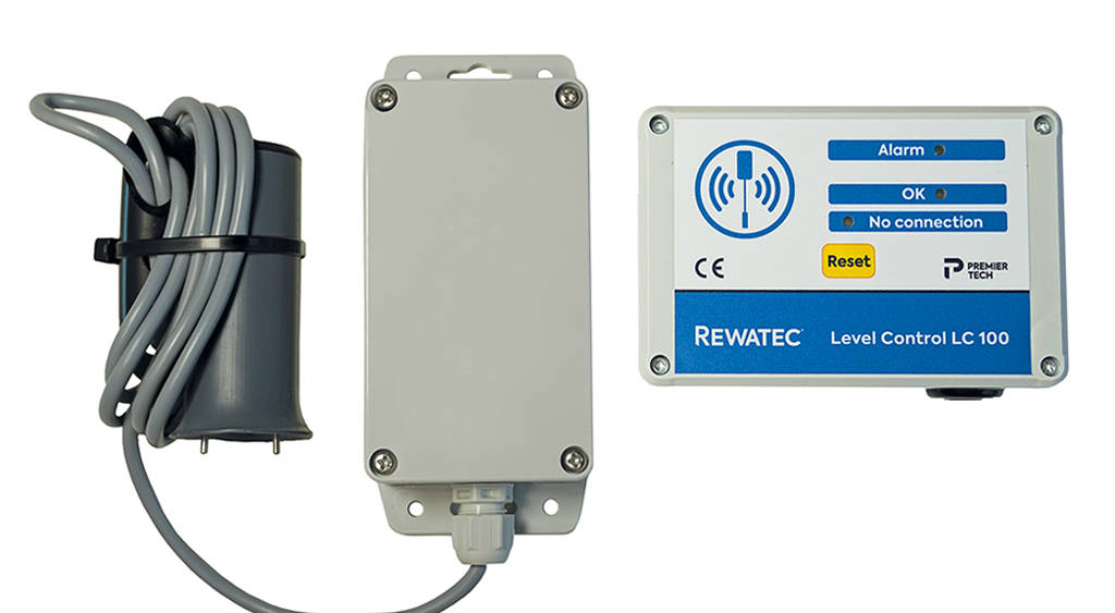 Kabelloser Überfüllmelder LC 100 mit Sensor, Sender und Empfänger