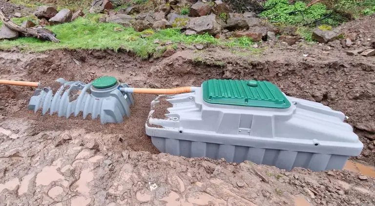 Septic tank and Ecoflo biofilter installation.