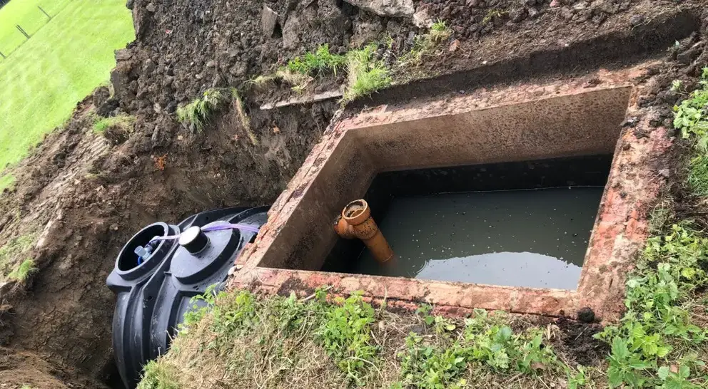Failing septic system in the UK.