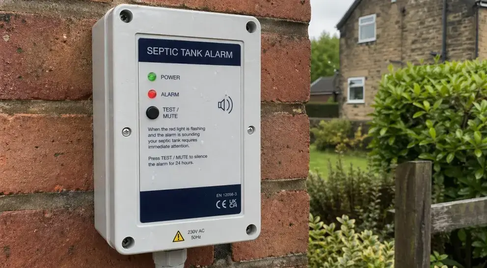 Septic alarm for a residential property in the UK.
