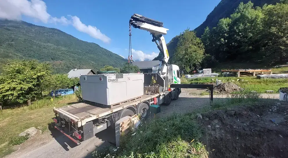 Installation du système d'assainissement non collectif Eparco.