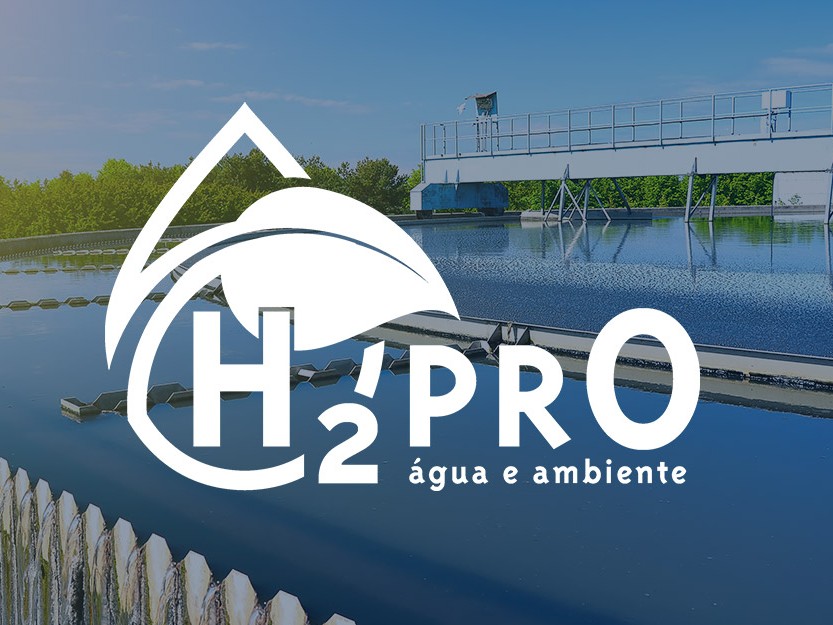 Logótipo da empresa portuguesa H2PRO de tratamento de água e águas residuais.